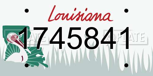 1745841 Louisiana License Plate