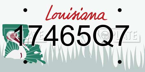 17465Q7 Louisiana License Plate