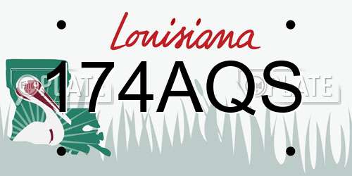 174AQS Louisiana License Plate