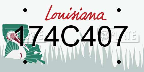 174C407 Louisiana License Plate
