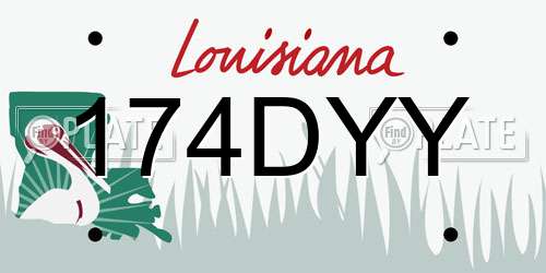 174DYY Louisiana License Plate