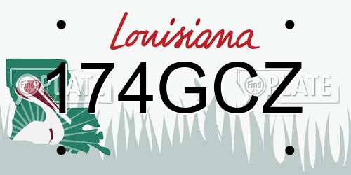 174GCZ Louisiana License Plate