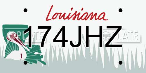 174JHZ Louisiana License Plate
