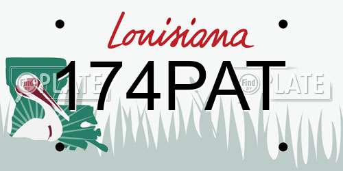 174PAT Louisiana License Plate