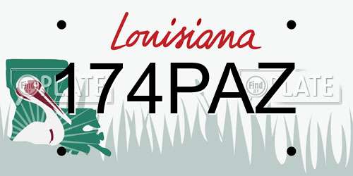 174PAZ Louisiana License Plate