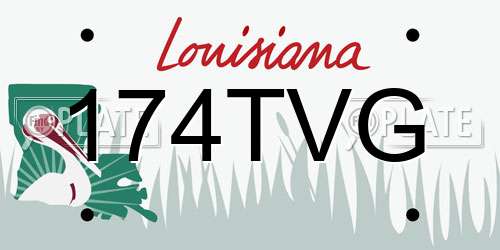 174TVG Louisiana License Plate