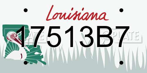 17513B7 Louisiana License Plate