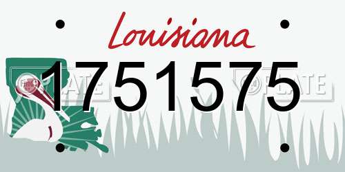 1751575 Louisiana License Plate