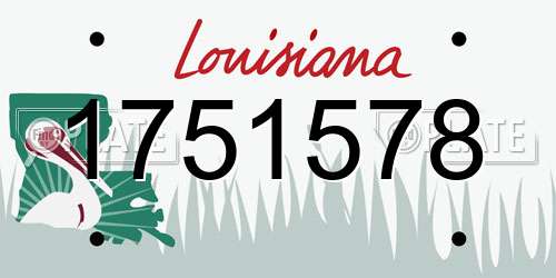 1751578 Louisiana License Plate