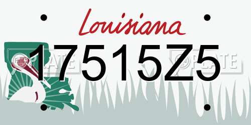 17515Z5 Louisiana License Plate