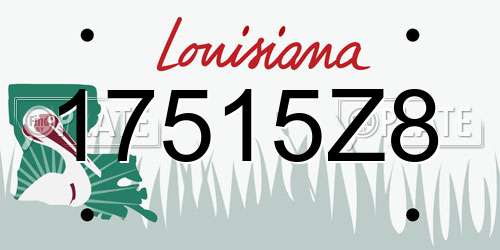 17515Z8 Louisiana License Plate