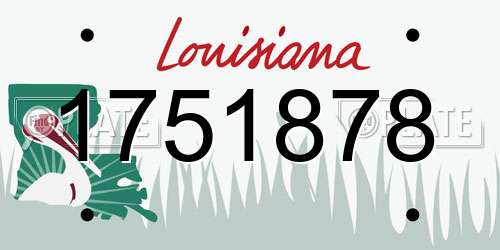 1751878 Louisiana License Plate