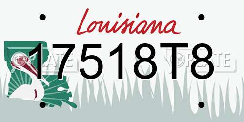 17518T8 Louisiana License Plate