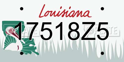 17518Z5 Louisiana License Plate