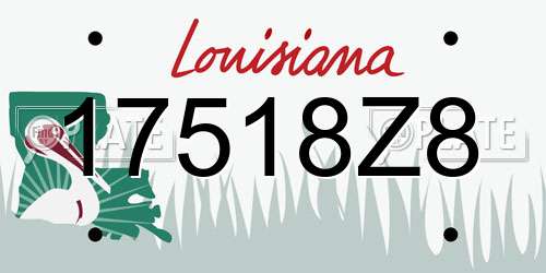 17518Z8 Louisiana License Plate