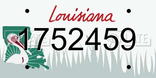 1752459 Louisiana License Plate