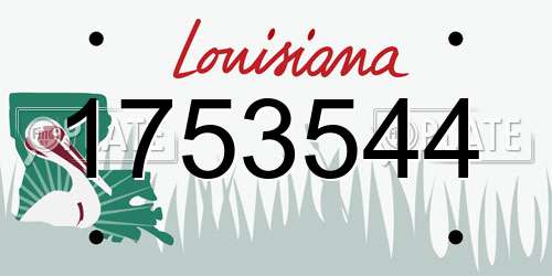 1753544 Louisiana License Plate