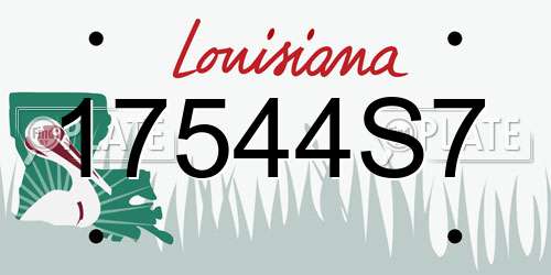 17544S7 Louisiana License Plate