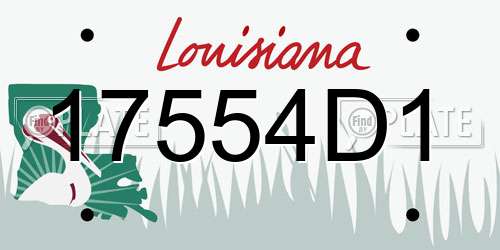 17554D1 Louisiana License Plate
