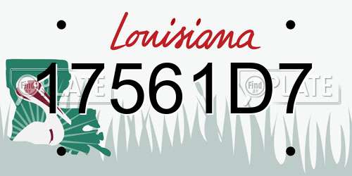 17561D7 Louisiana License Plate