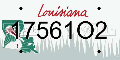 17561O2 Louisiana License Plate