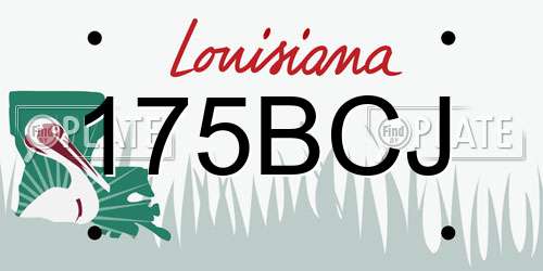 175BCJ Louisiana License Plate