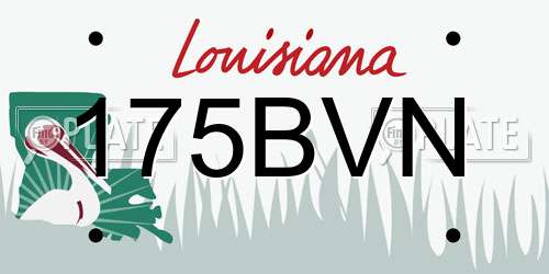 175BVN Louisiana License Plate