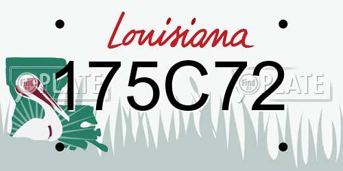 175C72 Louisiana License Plate