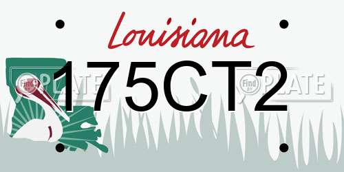 175CT2 Louisiana License Plate