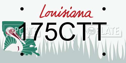 175CTT Louisiana License Plate