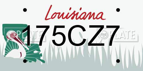175CZ7 Louisiana License Plate