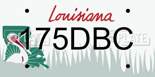 175DBC Louisiana License Plate
