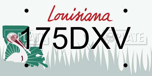 175DXV Louisiana License Plate