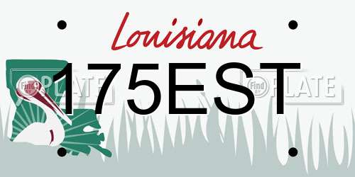175EST Louisiana License Plate