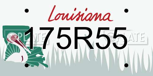 175R55 Louisiana License Plate