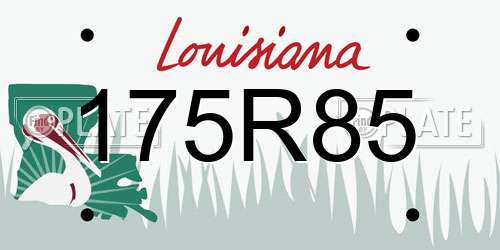 175R85 Louisiana License Plate