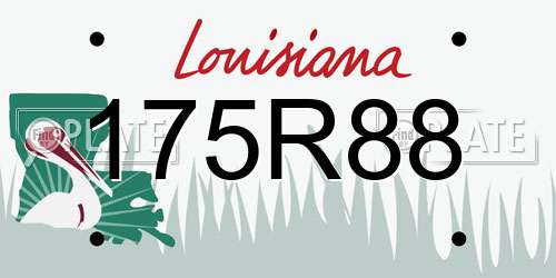 175R88 Louisiana License Plate