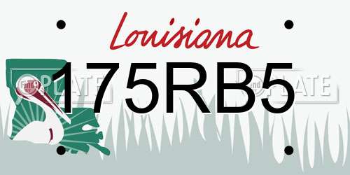 175RB5 Louisiana License Plate