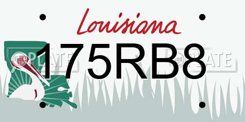 175RB8 Louisiana License Plate