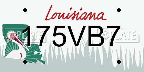 175VB7 Louisiana License Plate