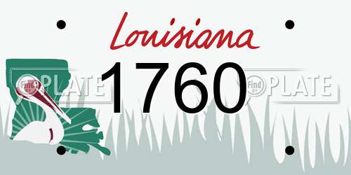 1760 Louisiana License Plate