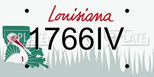 1766IV Louisiana License Plate