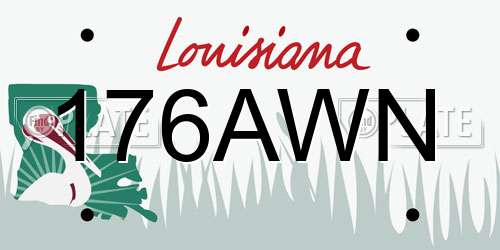 176AWN Louisiana License Plate