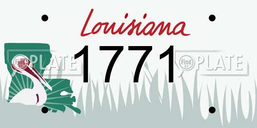 1771 Louisiana License Plate