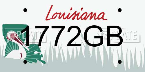 1772GB Louisiana License Plate