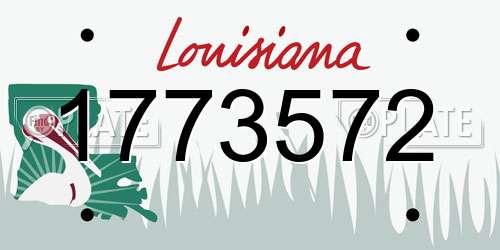 1773572 Louisiana License Plate