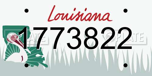 1773822 Louisiana License Plate