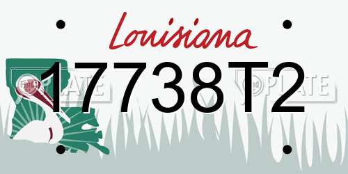 17738T2 Louisiana License Plate