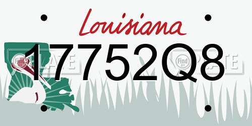 17752Q8 Louisiana License Plate