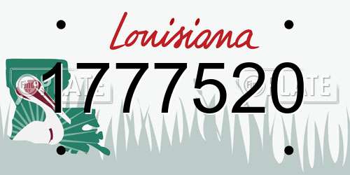 1777520 Louisiana License Plate